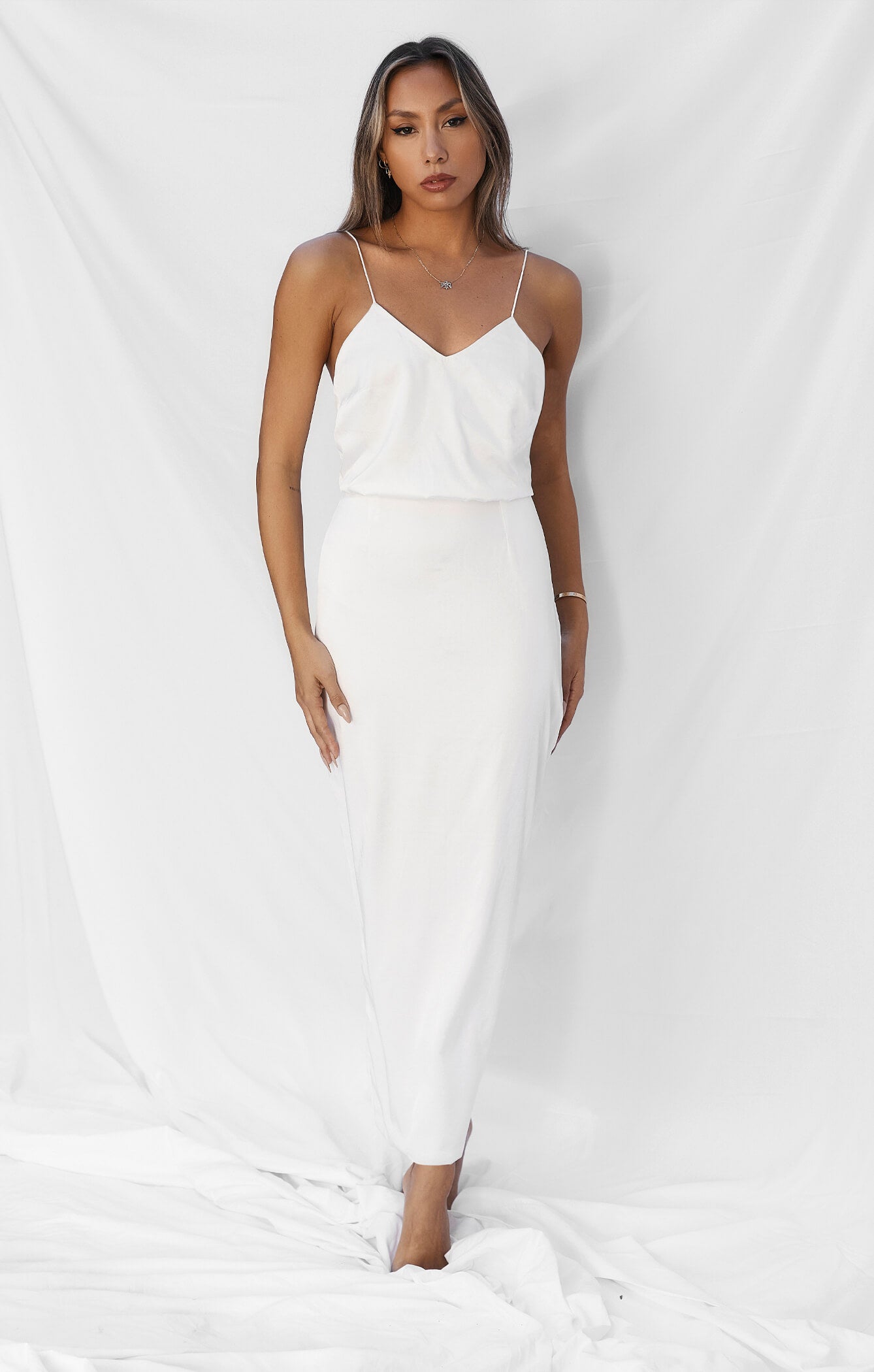 THE SILK CLASSIC DRESS - WHITE