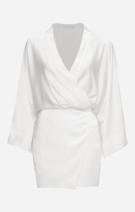 THE SILK KIMONO DRESS - WHITE