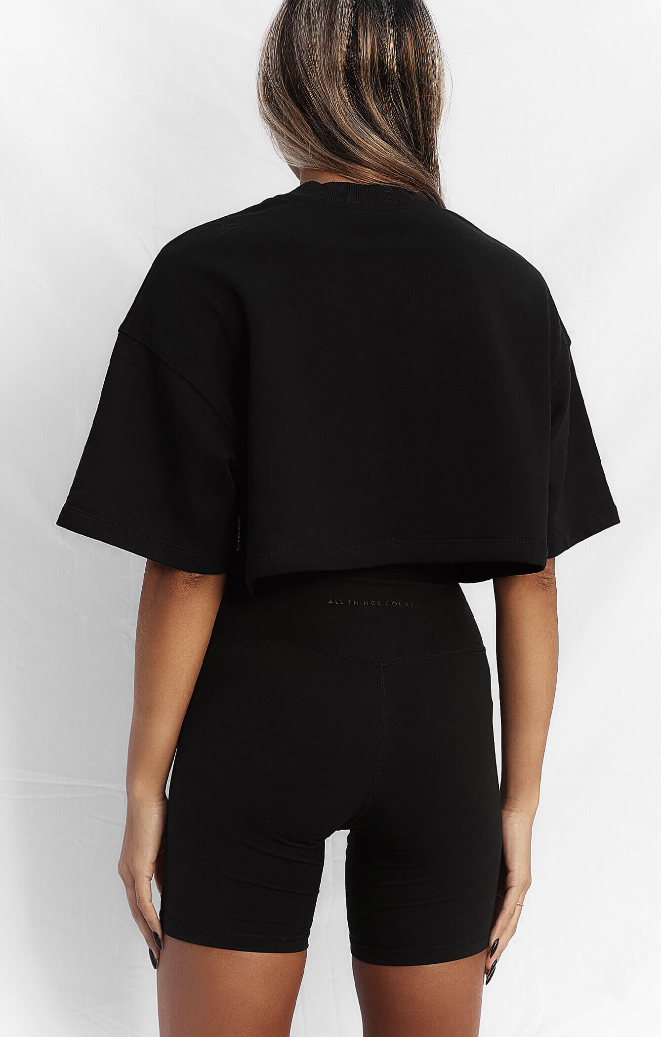 THE TERRY CROP TEE - BLACK