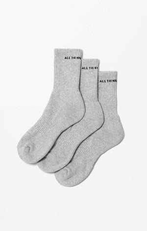 THE A.T.G CREW SOCK - 3 PACK GREY