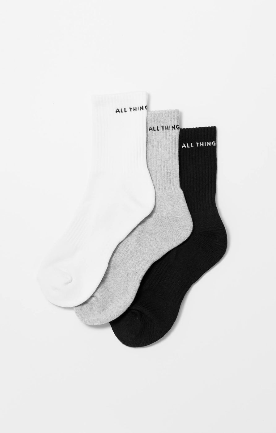 THE A.T.G CREW SOCK - 3 PACK MIX