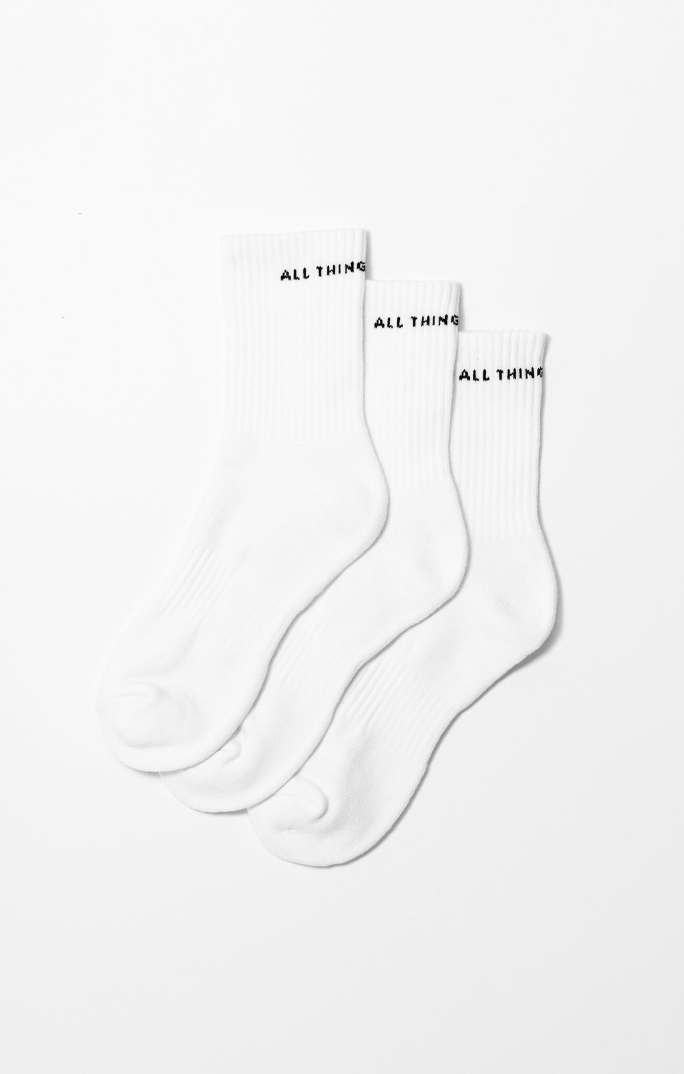 THE A.T.G CREW SOCK - 3 PACK WHITE