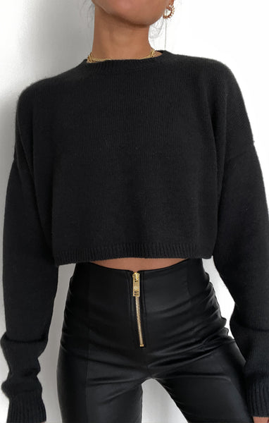 ★DNSR★ Armor Round Crop Knit Black THE CROPPED UNIVERSAL KNIT - BLACK – All Things Golden