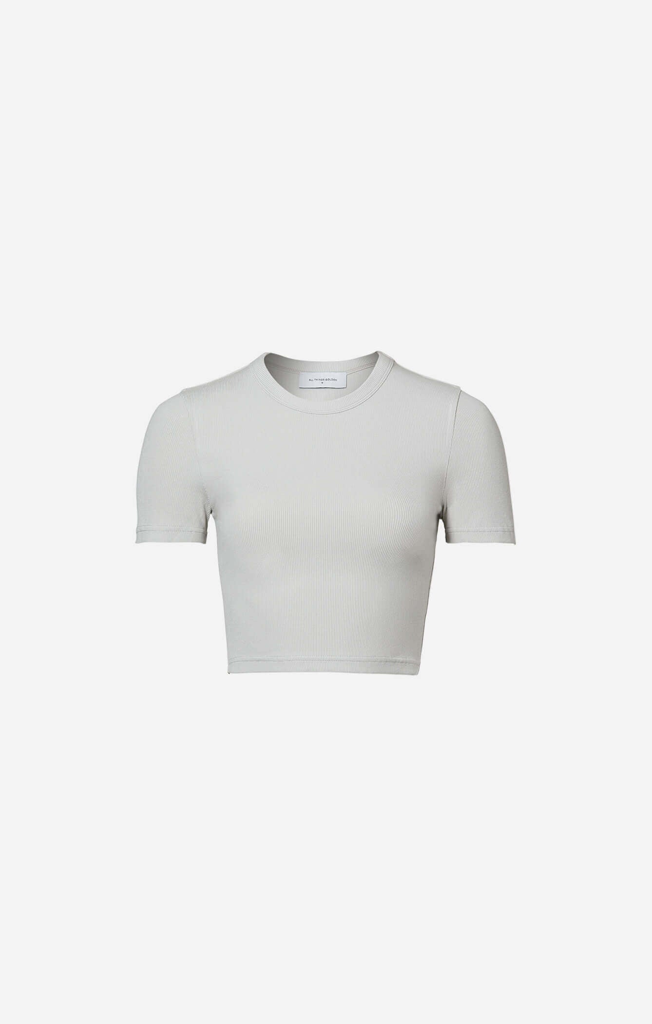 THE LUXE RIB BABY CROP TEE - STONE