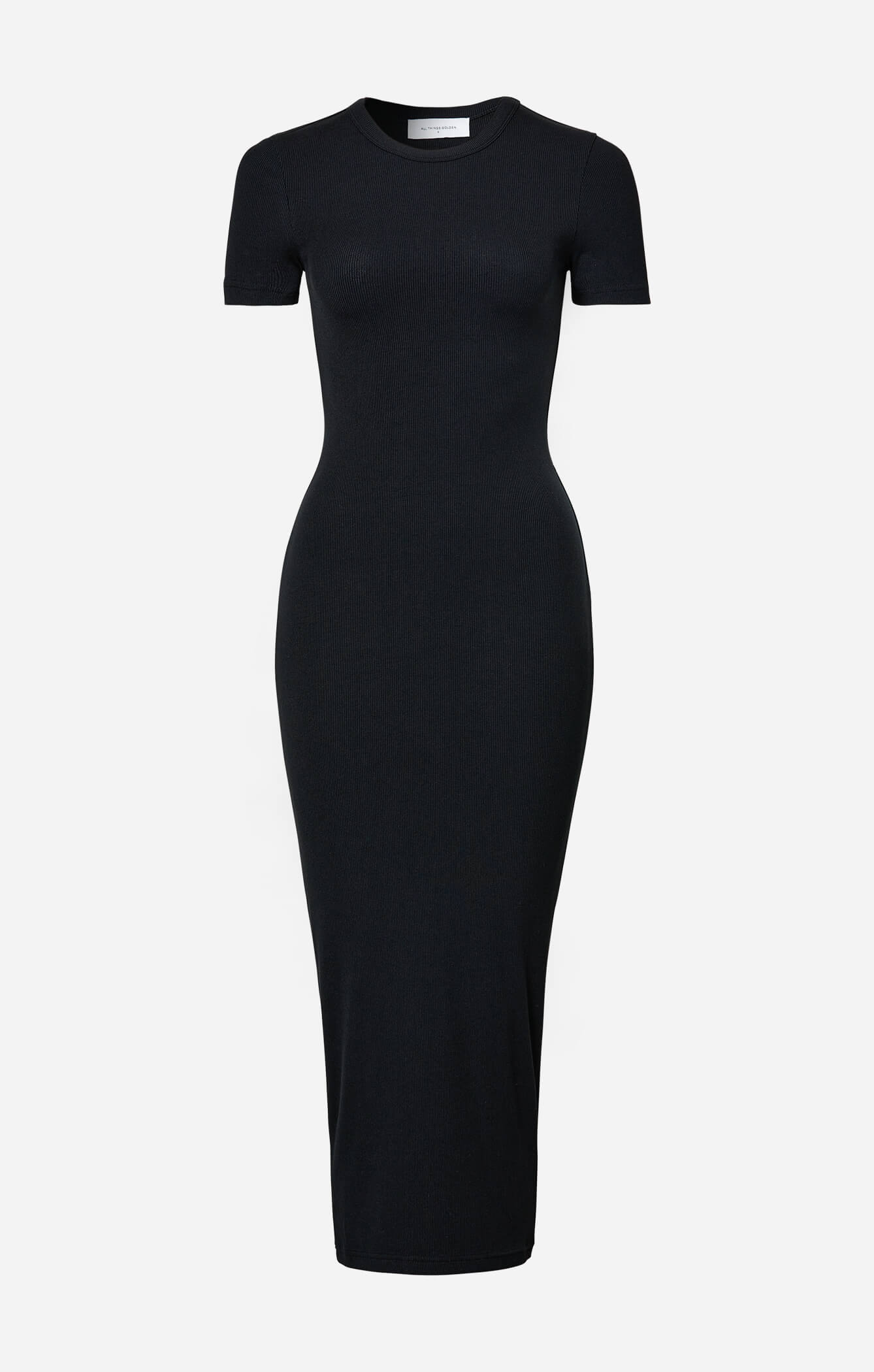 THE LUXE RIB BABY MIDI DRESS - BLACK All Things Golden THE LUXE RIB BABY MIDI DRESS - BLACK All Things Golden
