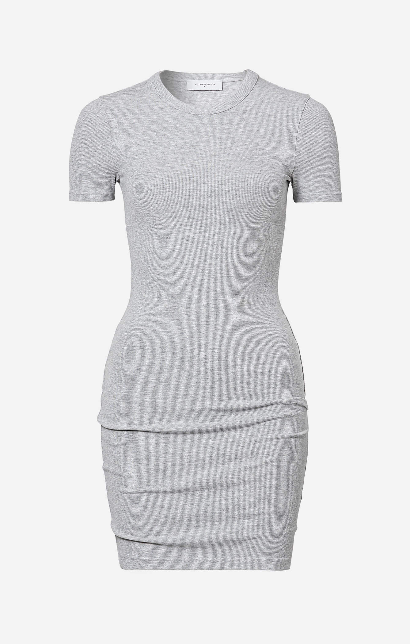 THE LUXE RIB BABY MINI DRESS - MID GREY