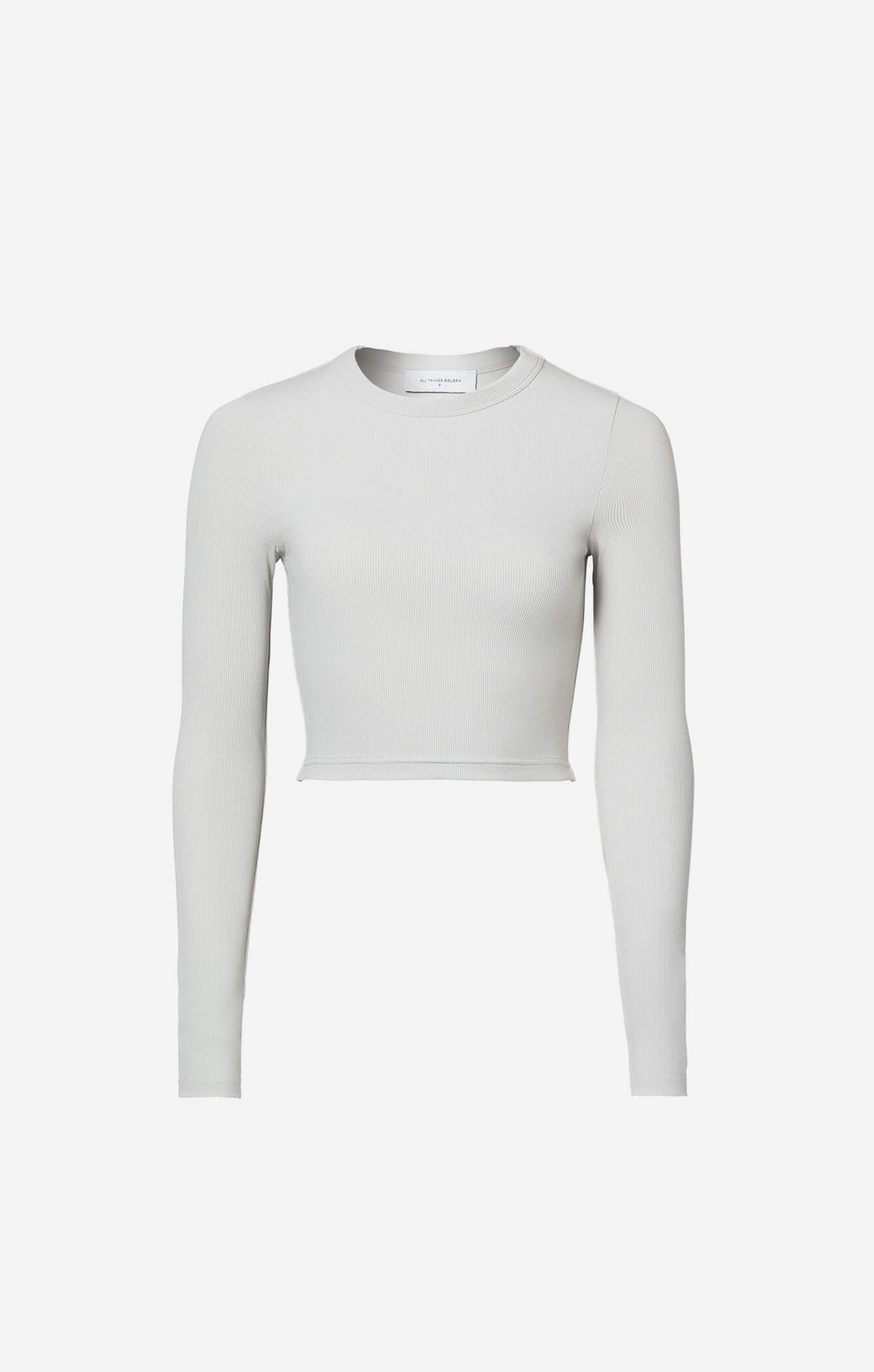 THE LUXE RIB LONG SLEEVE CROP - STONE