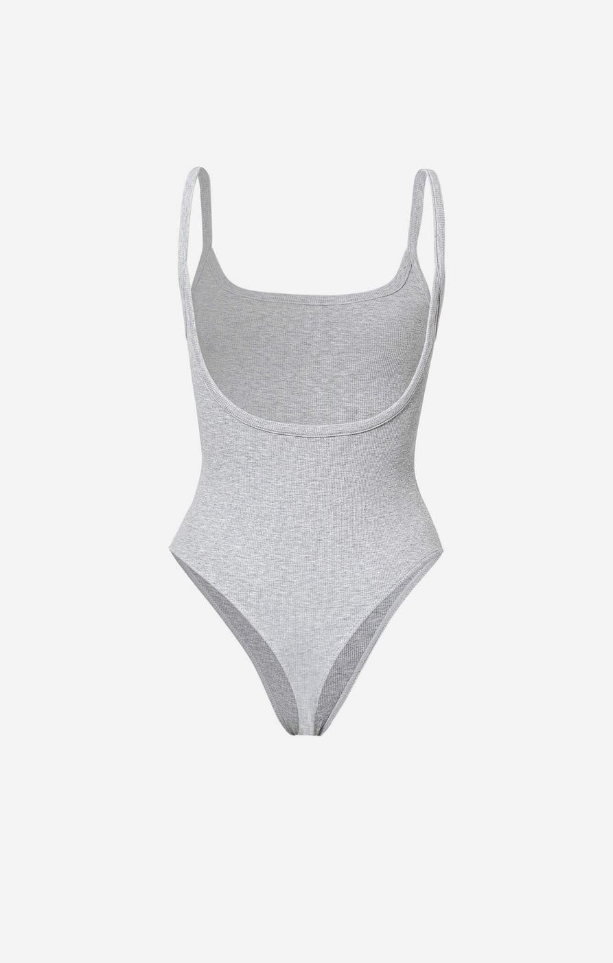 THE LUXE RIB LOW BACK BODYSUIT - MID GREY