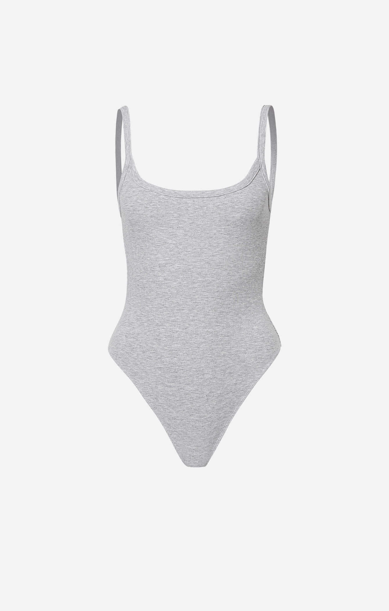 THE LUXE RIB LOW BACK BODYSUIT - MID GREY