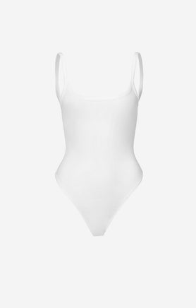 THE LUXE RIB LOW BACK BODYSUIT - WHITE