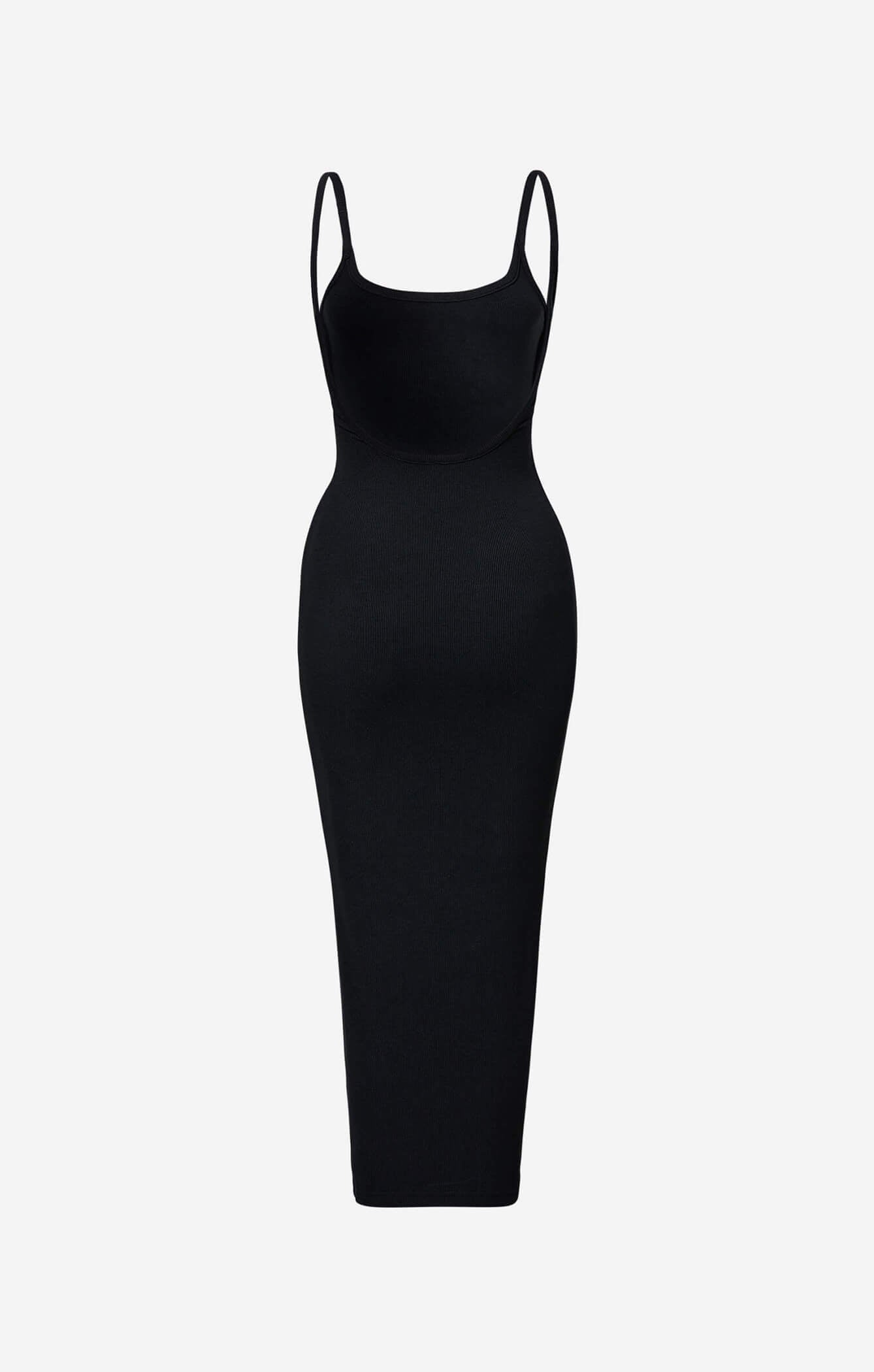 THE LUXE RIB LOW BACK MIDI DRESS - BLACK All Things Golden THE LUXE RIB LOW BACK MIDI DRESS - BLACK All Things Golden