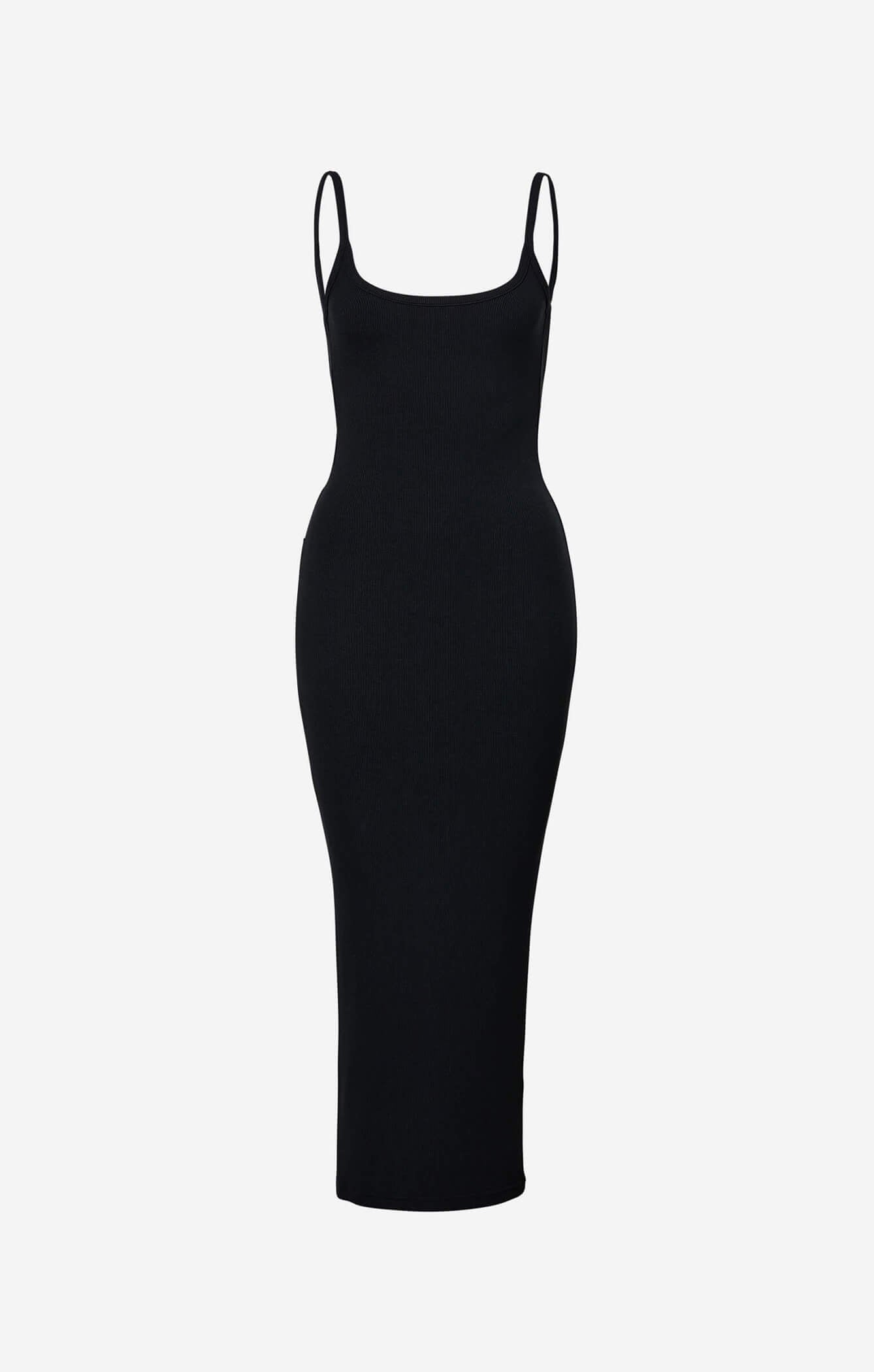 THE LUXE RIB LOW BACK MIDI DRESS - BLACK All Things Golden THE LUXE RIB LOW BACK MIDI DRESS - BLACK All Things Golden