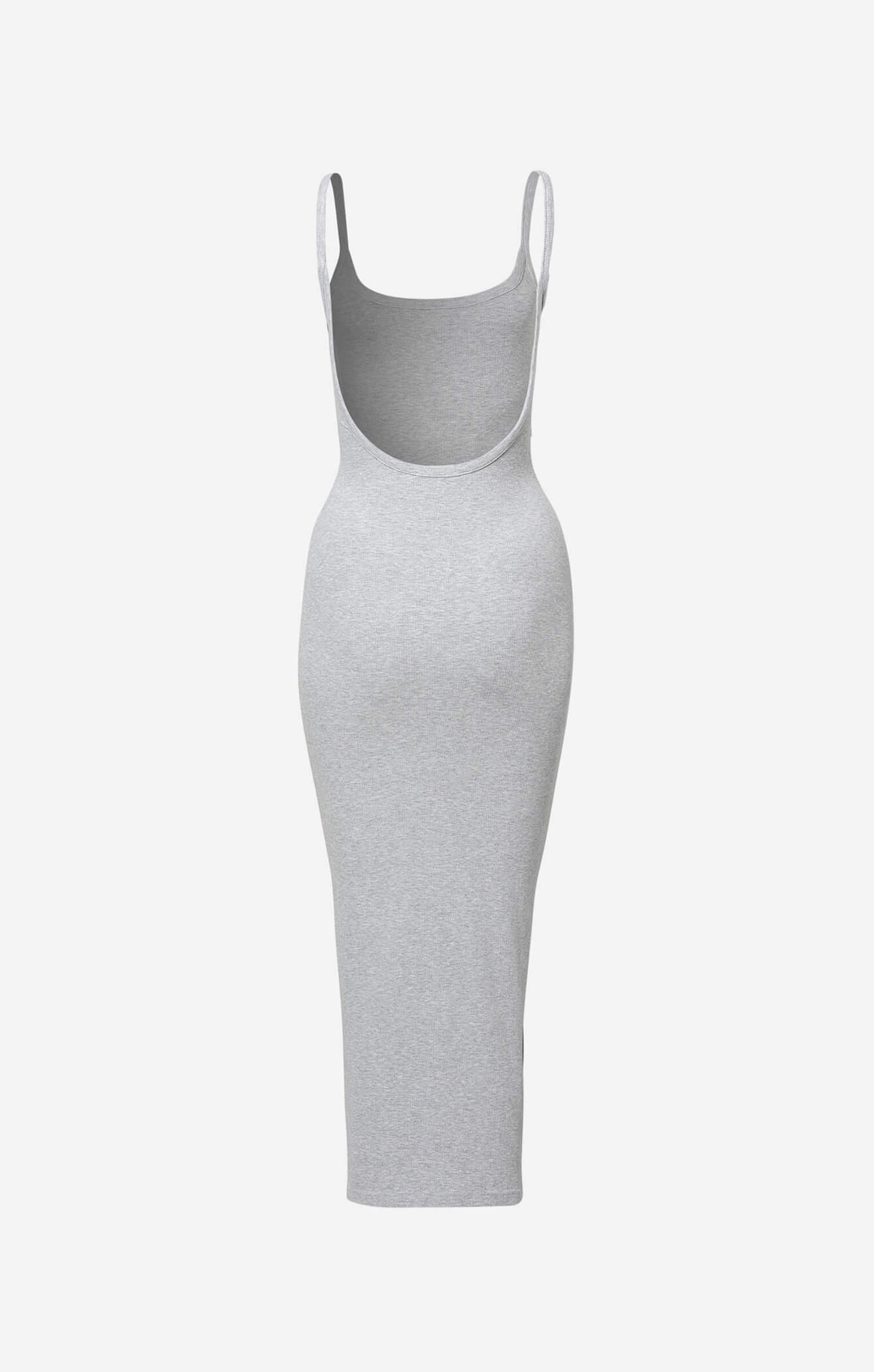 low back ribbed midi dress Chocolate Ribbed Knit Spaghetti Straps Scoop Back Midi Dress
