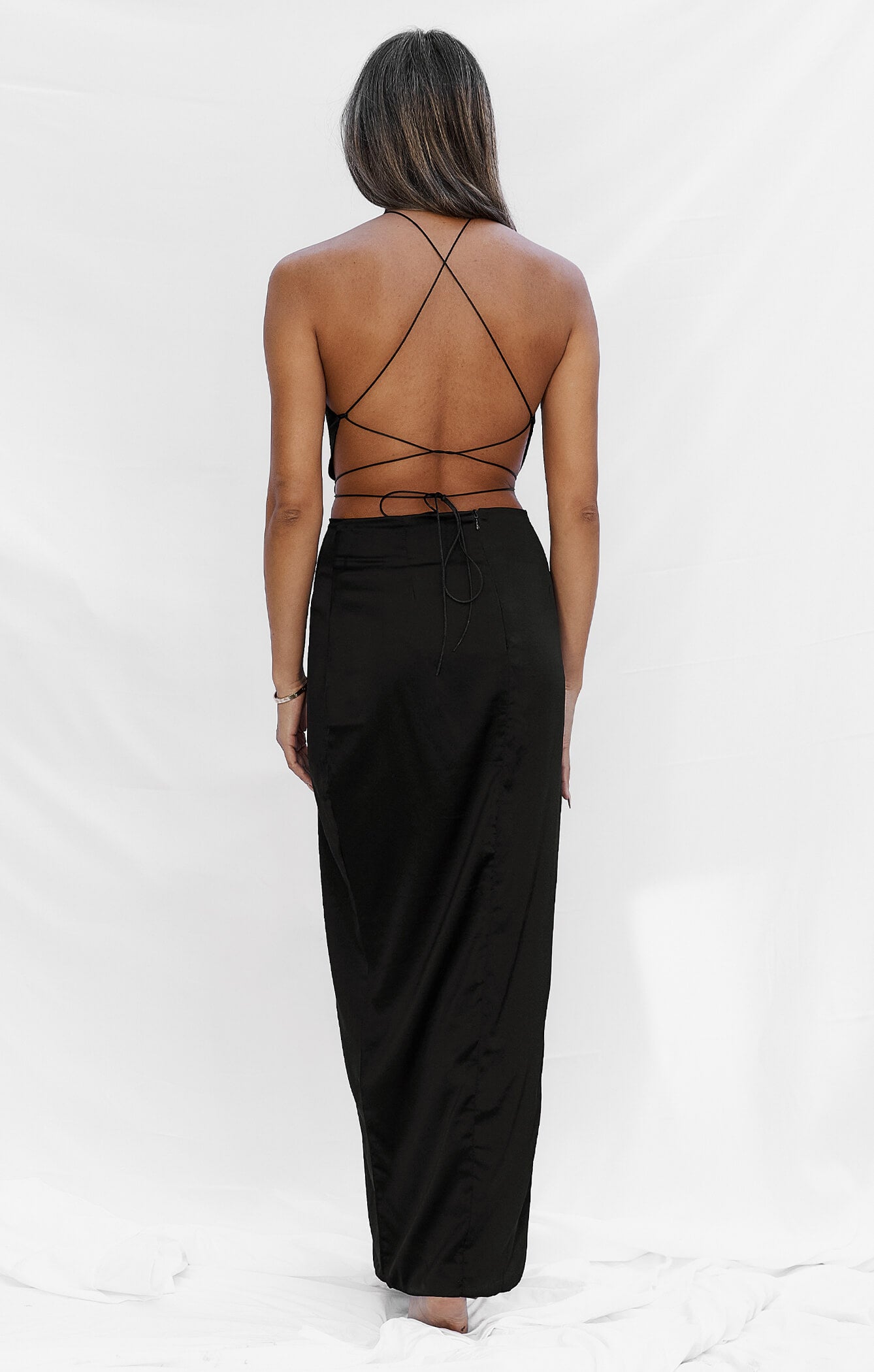 THE SILK MAXI SKIRT - BLACK