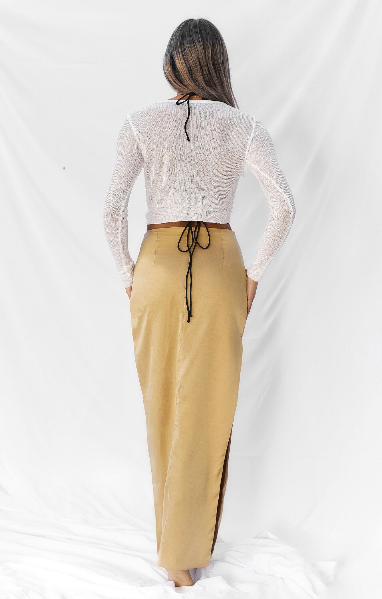 THE SILK MAXI SKIRT - GOLD